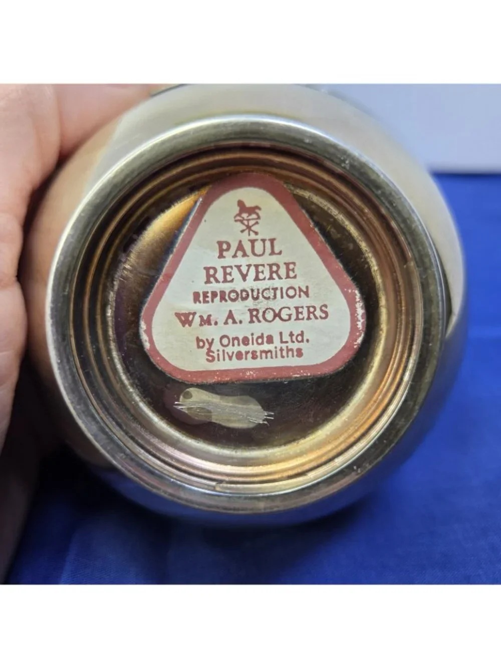 VTG Paul Revere Reproduction Wm A Rogers Silverplated Candy Dish Pineapple Lid